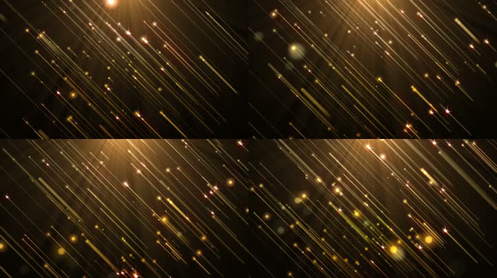 金色粒子光线流星雨舞台背景（循环）