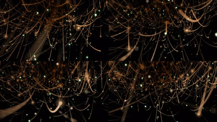 金色粒子线条飞舞背景