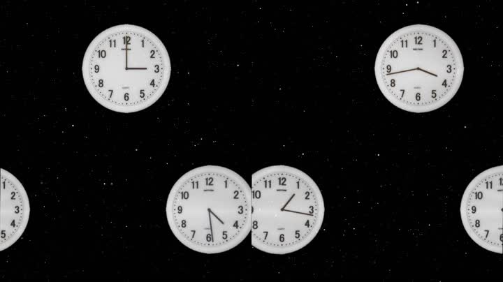 时钟快速转动透明通道+无限循环