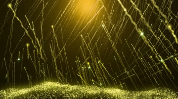 金色粒子线条凌乱上升