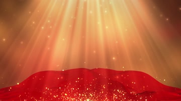 大气金色光线红绸飘动