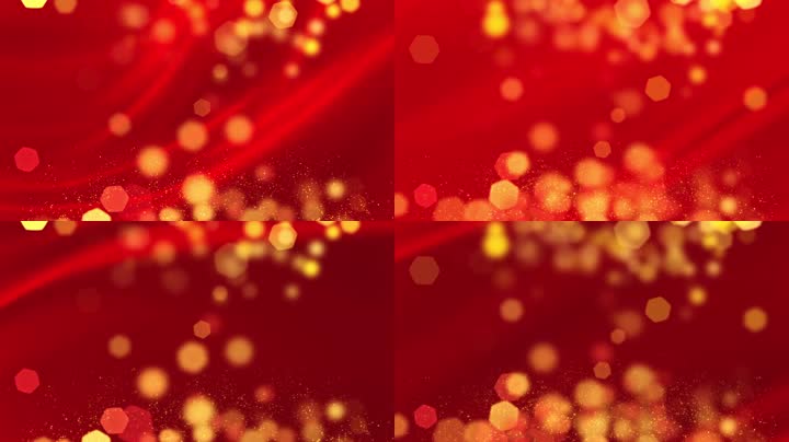 金色光斑粒子红绸背景