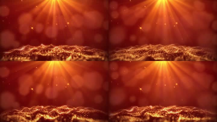 红色舞台粒子光线背景