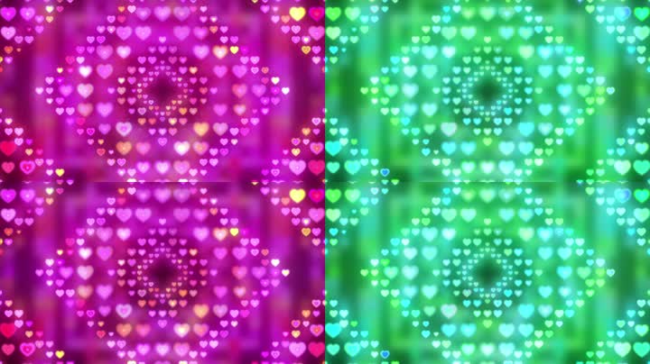 闪烁绚丽爱心灯光led背景循环