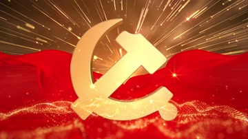 金色党徽红绸舞动建党节背景 金色党徽红绸舞动建党节背景