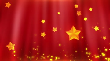 金色五角星飘落红绸晚会背景 金色五角星飘落红绸晚会背景