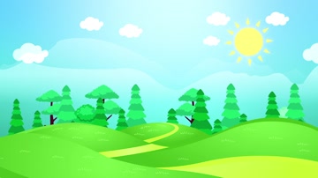 卡通森林绿地丛林背景视频（循环）