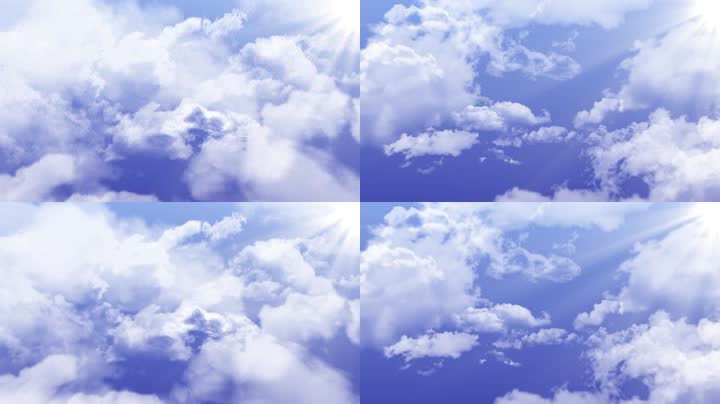 蓝天白云云层飞行（循环）