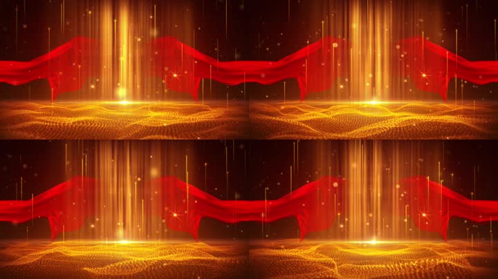 大气红绸颁奖舞台背景循环