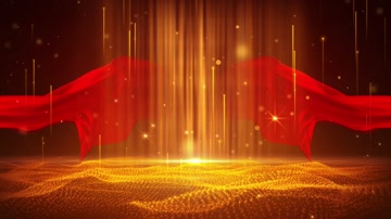 大气红绸颁奖舞台背景循环