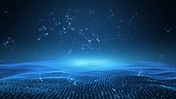 梦幻蓝色粒子网格波浪背景