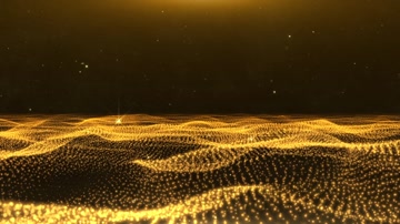 金色粒子海洋波浪舞台背景