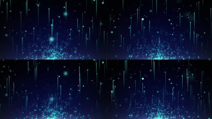 唯美蓝色粒子光线上升舞台背景循环