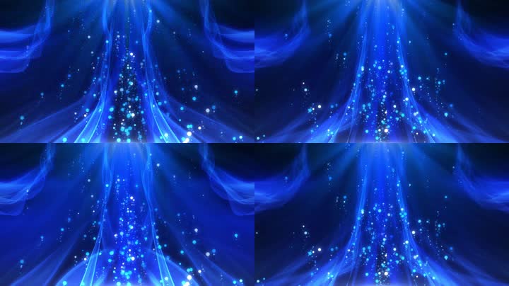 梦幻蓝色粒子上升舞美背景