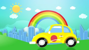 卡通城市汽车行驶背景循环