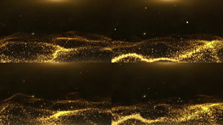 金色粒子海洋星光闪烁背景
