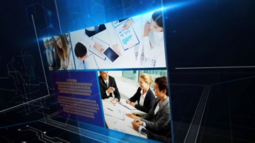 蓝色科技空间光效企业图文展示