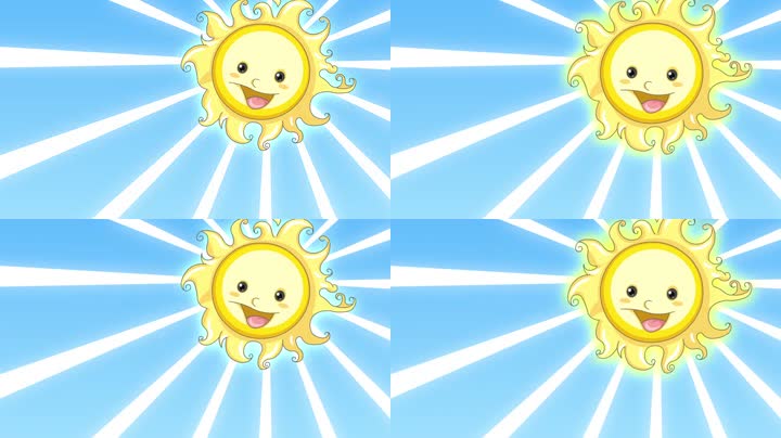 卡通太阳光芒儿歌背景循环