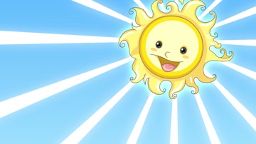 卡通太阳光芒儿歌背景循环