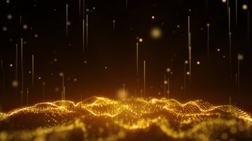 金色粒子海洋波浪年会背景