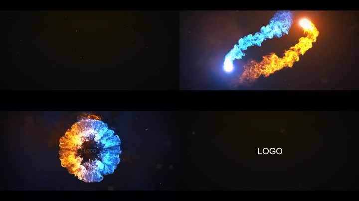 震撼粒子光效汇聚爆炸LOGO标志演绎