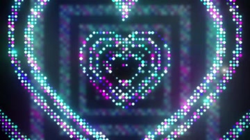 动感心形霓虹灯光背景