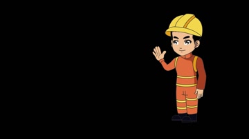 二维卡通MG工人讲解动画循环带通道