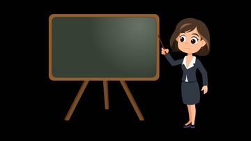  二维卡通动画女职员讲解循环动画带通道