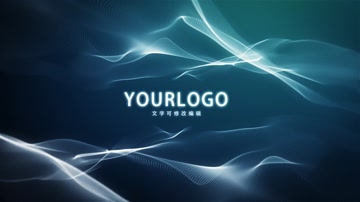 蓝色粒子光线LOGO片头 