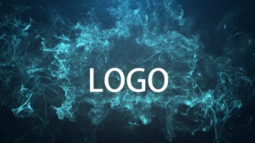 蓝色粒子闪电LOGO标志演绎 