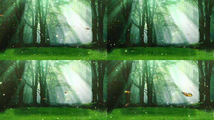 春天森立蝴蝶生机勃勃