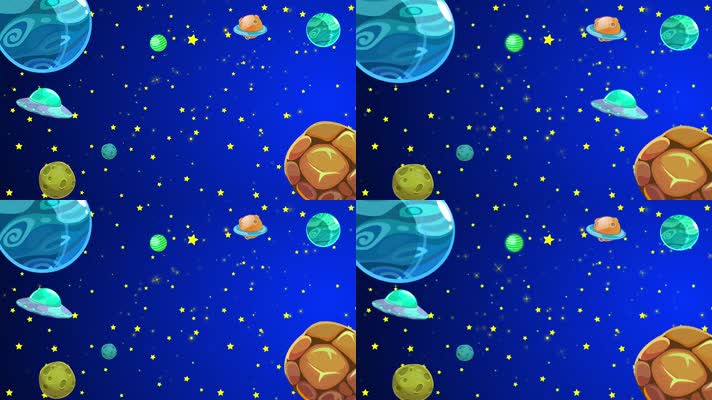 卡通太空宇宙星球背景循环