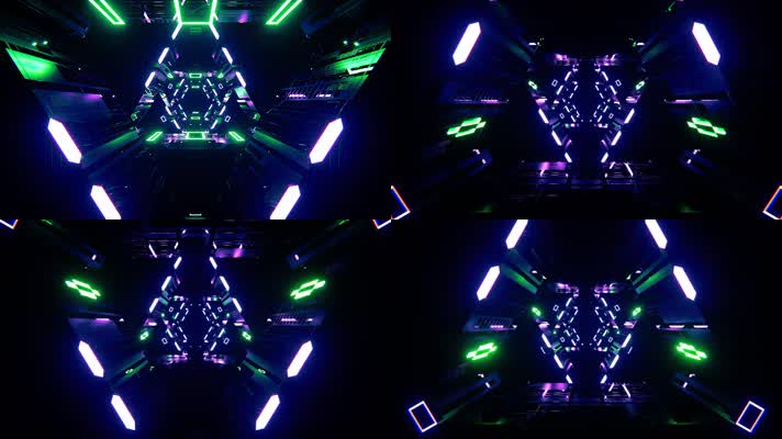 舞曲机械光影隧道夜店VJ