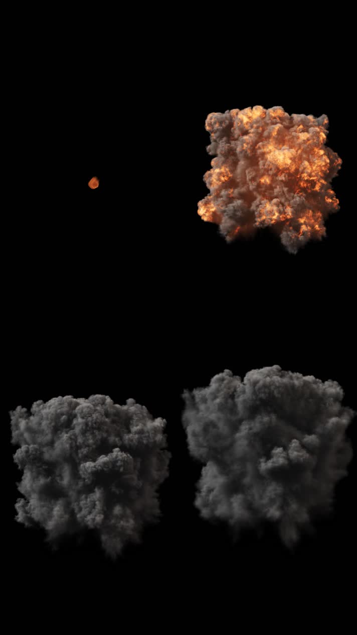 蘑菇云烟雾升起特效 