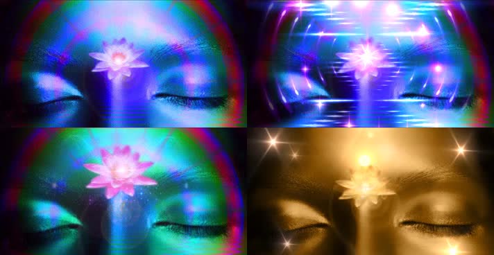 4K梦幻女性主题光影荷花舞台背景视频