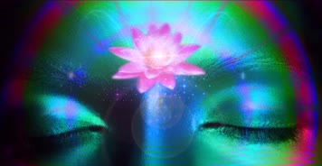 4K梦幻女性主题光影荷花舞台背景视频