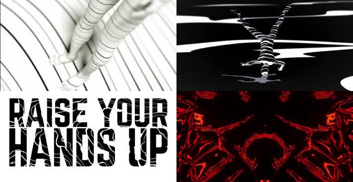 创意黑白线条人影vj