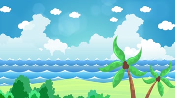 卡通大海舞台循环背景