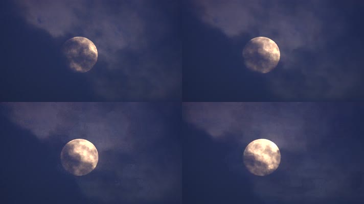 场景实拍乌云和圆月