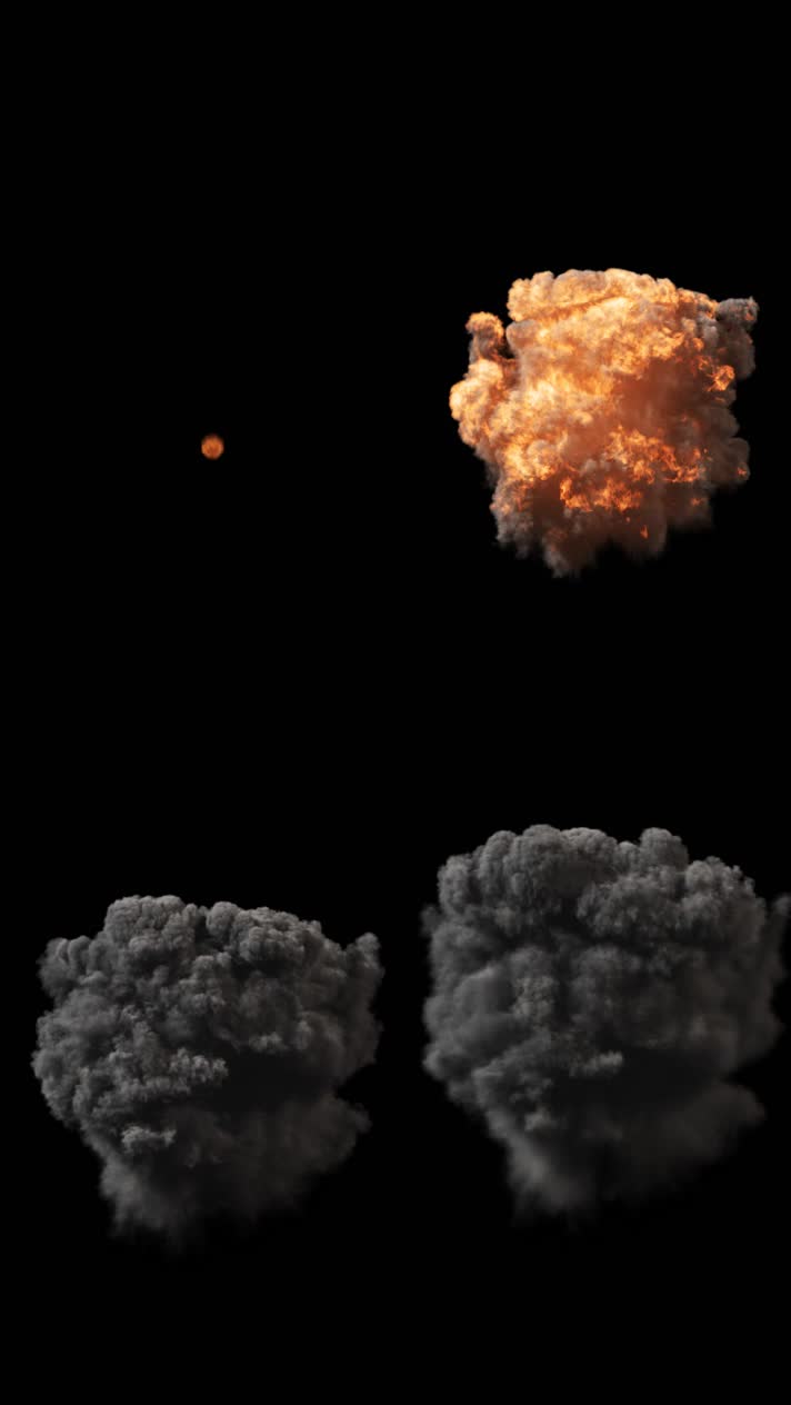 蘑菇云烟雾升起特效