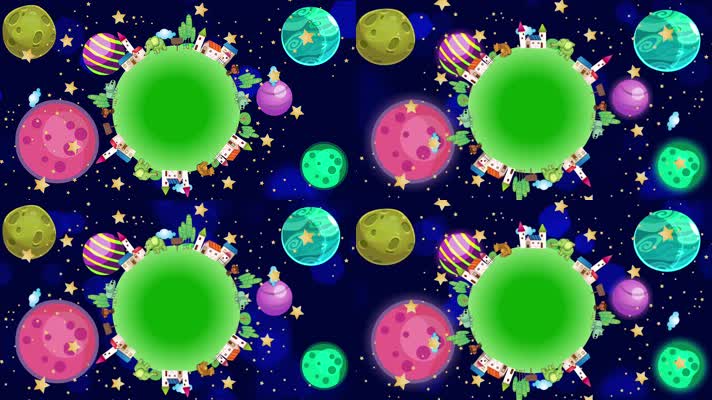 星球太空卡通背景循环