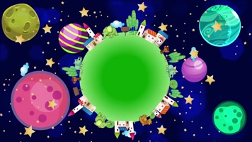 星球太空卡通背景循环