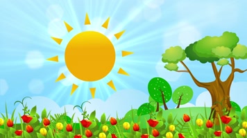 卡通阳光花儿循环背景