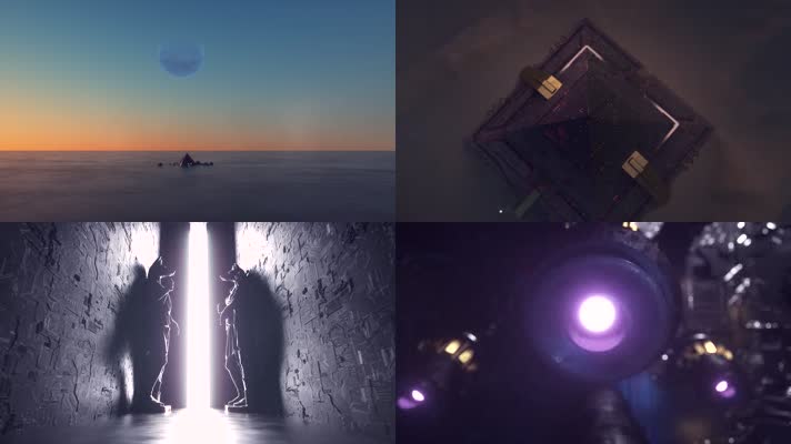 科幻金字塔星球爆炸