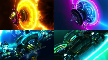 4组炫酷色彩机械LED背景