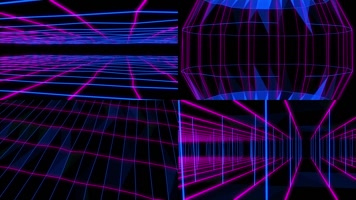 5组3D抽象几何变幻LED背景