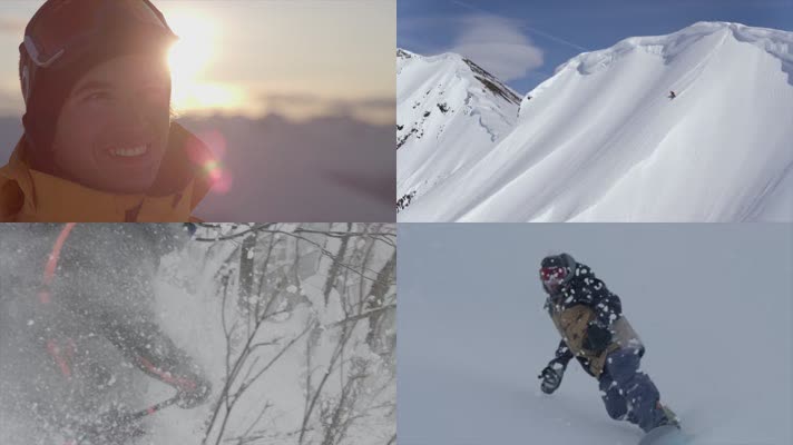 阿拉斯加极限挑战自我滑雪户外运动