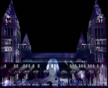 全息抽象光影立体建筑投影艺术