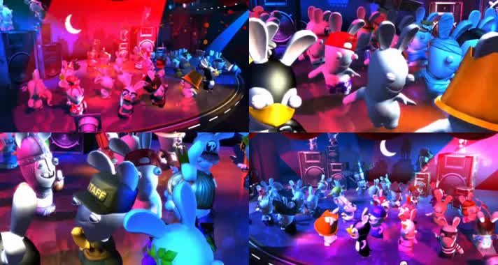 动感时尚夜店卡通兔光影节奏舞蹈