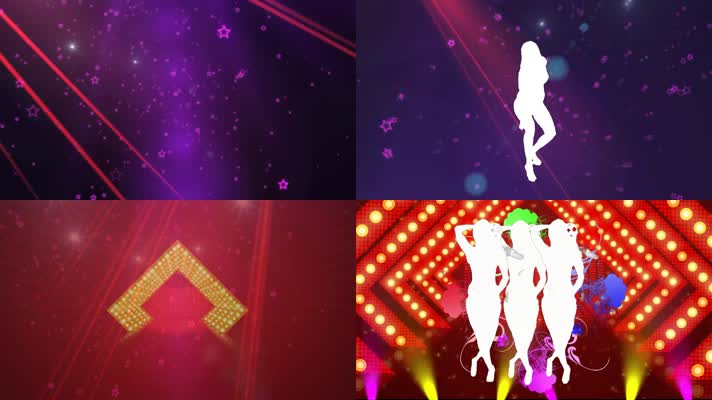 动感舞台舞女剪影热舞演出背景